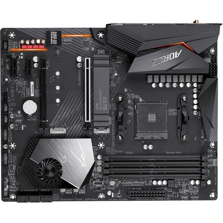 Aorus Ultra Durable X570 AORUS ELITE WIFI Desktop Motherboard - AMD X570 Chipset - Socket AM4 - ATX