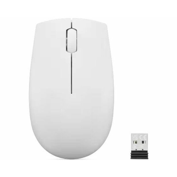 Lenovo 300 Mouse - Radio Frequency - USB Type A - Optical - Cloud Gray