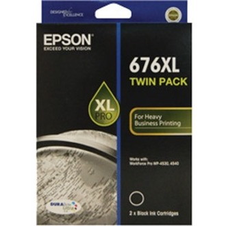 Epson DURABrite Ultra 676XL Original Inkjet Ink Cartridge - Twin-pack - Black - 1 Pack