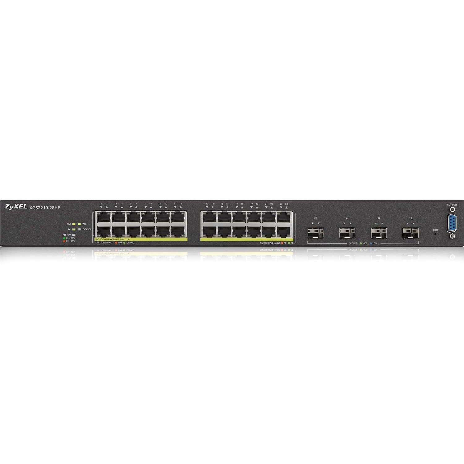 ZYXEL XGS2210 XGS2210-28HP 24 Ports Manageable Ethernet Switch - Gigabit Ethernet, 10 Gigabit Ethernet - 10/100/1000Base-TX, 10GBase-X