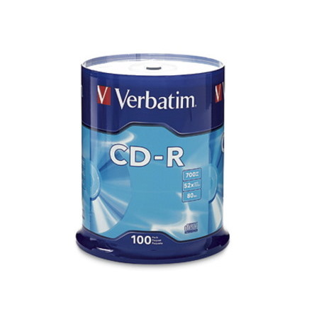 Verbatim CD Recordable Media - CD-R - 52x - 700 MB - 100 Pack Spindle