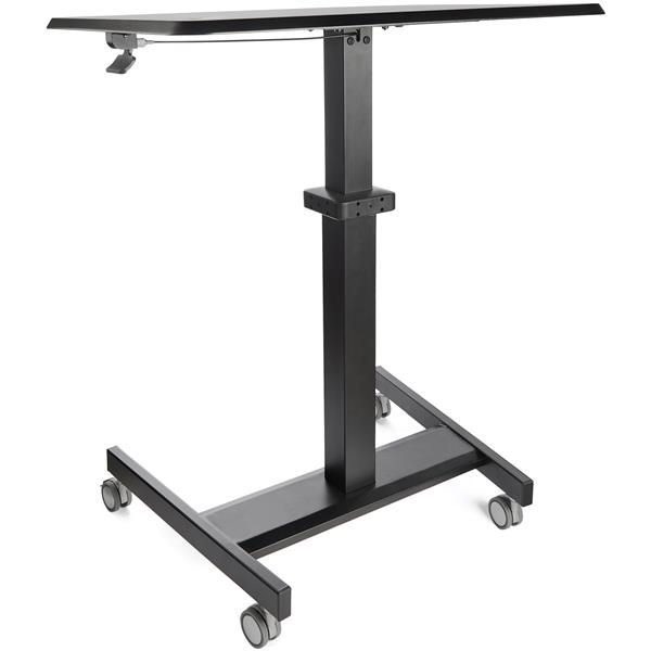 StarTech.com Mobile Standing Desk - Portable Sit-Stand Ergonomic Height Adjustable Cart on Wheels - Rolling Computer/Laptop Workstation