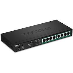 TRENDnet 8-Port Gigabit PoE+ Switch, 120W PoE Power Budget, 16Gbps Switching Capacity, IEEE 802.1p QoS, DSCP Pass-Through Support, Fanless, Wall Mountable, Lifetime Protection, Black, TPE-TG84