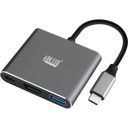 Adesso AUH-4010 USB Type C Docking Station for TV/Monitor/Projector/Notebook/Smartphone/Tablet - 60 W - TAA Compliant