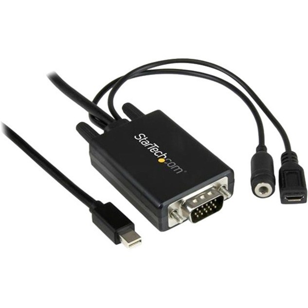 StarTech.com 10 ft 3m Mini DisplayPort to VGA Adapter Cable with Audio - Mini DP to VGA Converter - 1920x1200