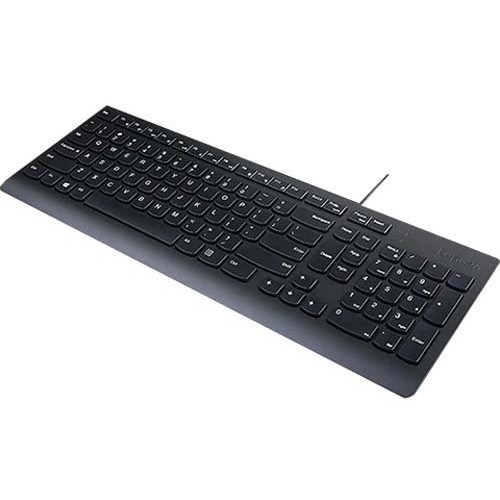 Lenovo Essential Rugged Keyboard - Cable Connectivity - USB Type A Interface - French - AZERTY Layout - Black