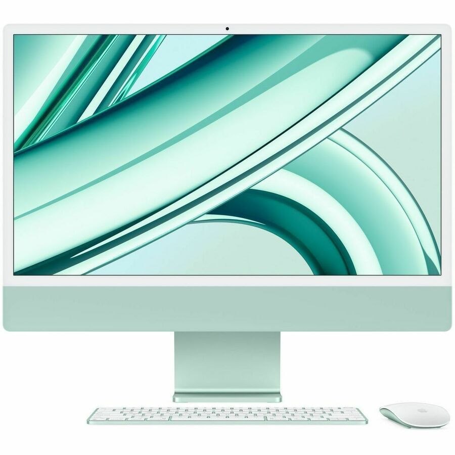 Apple iMac MQRA3X/A All-in-One Computer - Apple M3 Octa-core (8 Core) - 8 GB RAM - 256 GB SSD - 24" 4.5K 4480 x 2520 - Desktop - Green