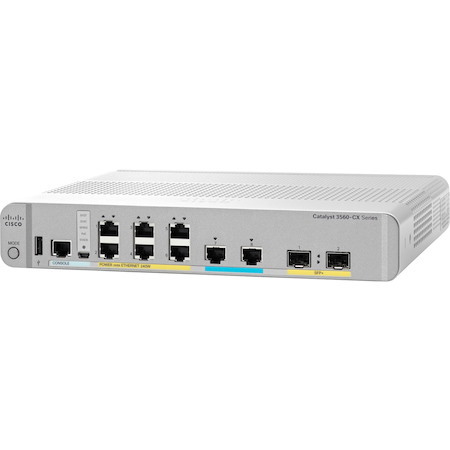 Cisco Catalyst 3560-CX C3560CX-8XPD-S 8 Ports Manageable Layer 3 Switch - Gigabit Ethernet, 10 Gigabit Ethernet - 10/100/1000Base-TX, 10GBase-X