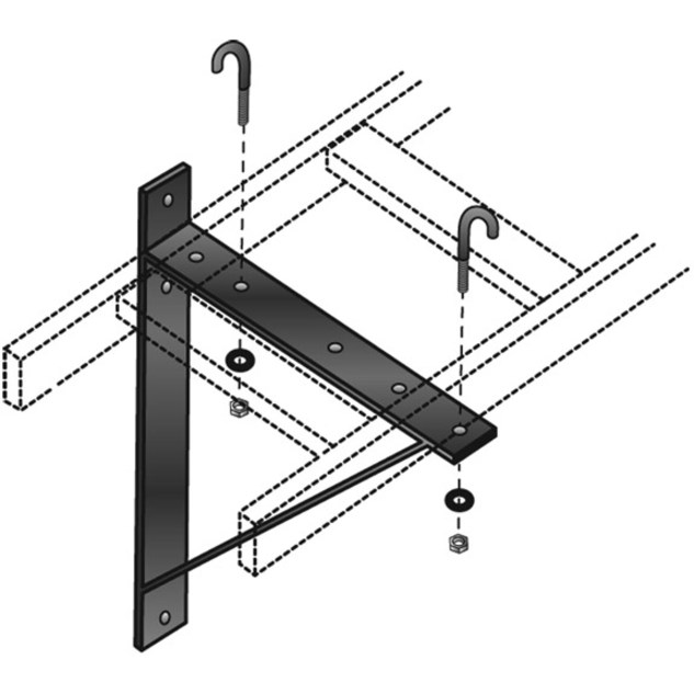 Black Box Mounting Bracket for Cable Ladder - Black - TAA Compliant