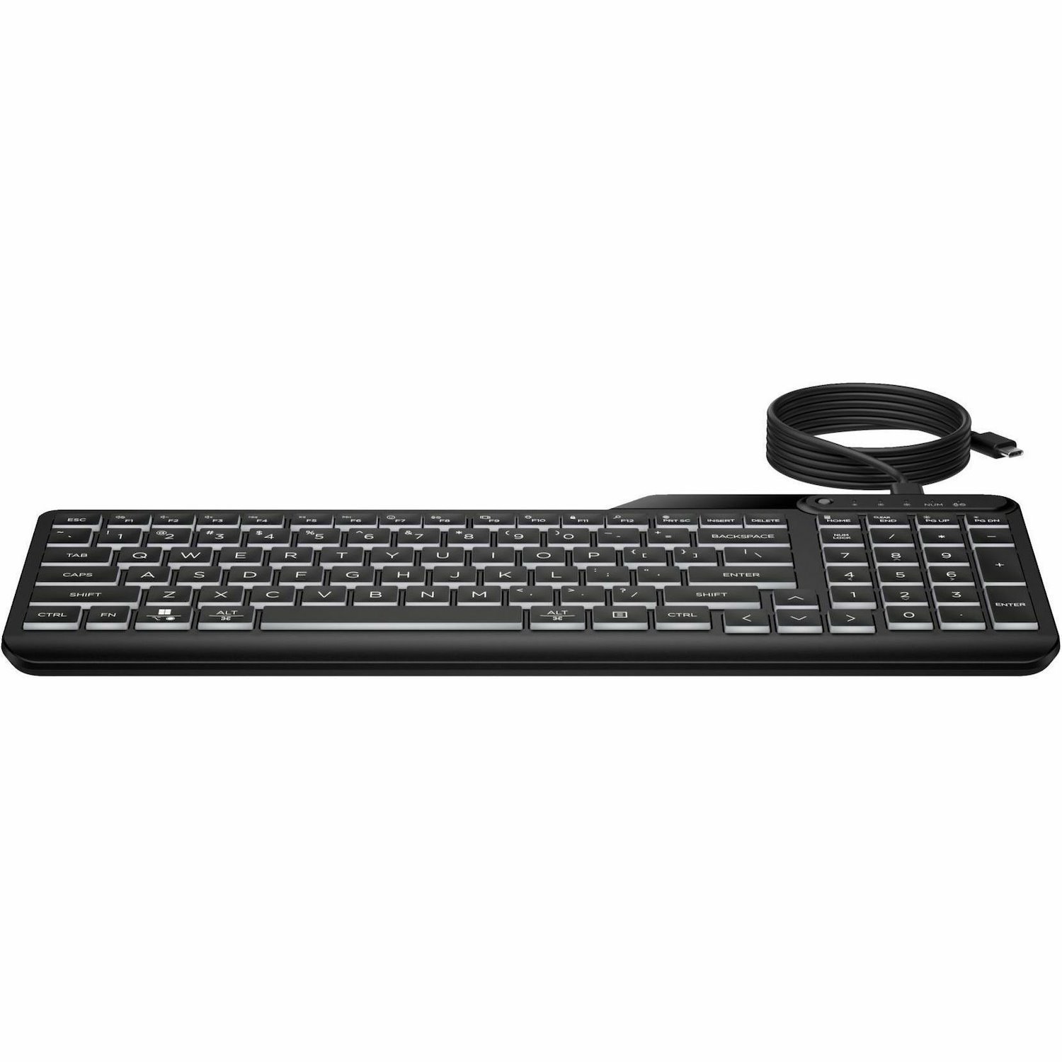 HP 405 Keyboard - Cable Connectivity - USB Type A Interface - LED - Black