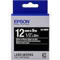 Epson LabelWorks Standard LK Tape Cartridge ~1/2" White on Black