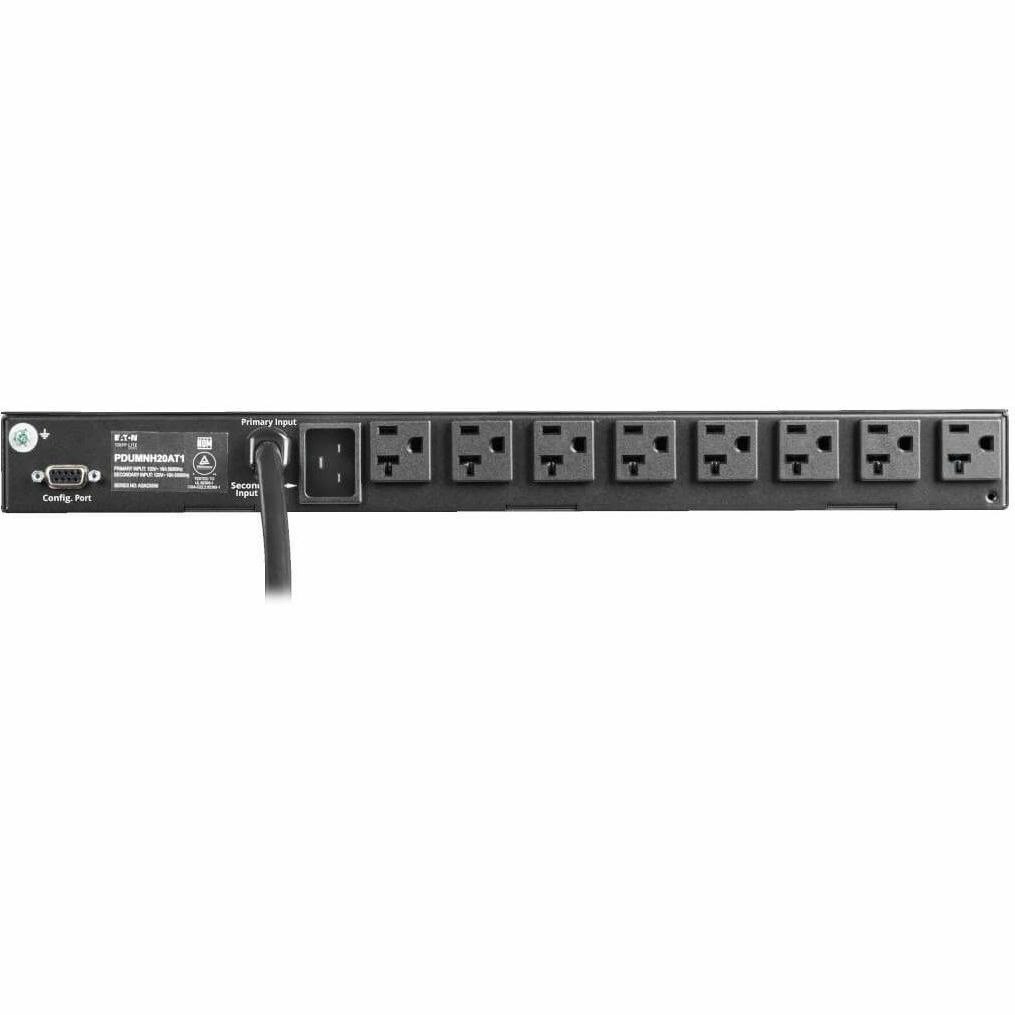 Eaton Tripp Lite Series 1.92kW 120V Single-Phase ATS/Monitored PDU - 16 5-15/20R Outlets, Dual L5-20P/5-20P Inputs, 12 ft. Cords, 1U, TAA