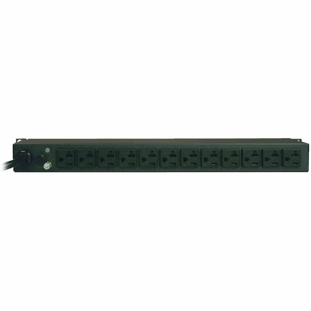 Eaton Tripp Lite Series 2kW Single-Phase Local Metered PDU, 100-127V Outlets (12 5-15/20R), L5-20P/5-20P Input, 6 ft. (1.83 m) Cord, 1U Rack-Mount