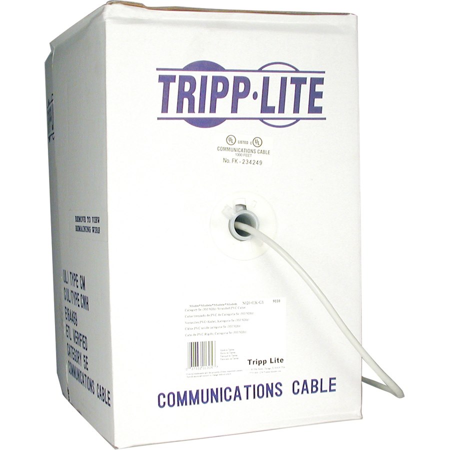 Eaton Tripp Lite Series Cat5e 350 MHz Stranded-Core (UTP) PVC Bulk Ethernet Cable - Gray, 1000 ft. (304.8 m), TAA