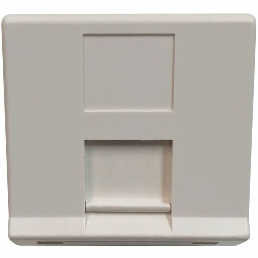 Eaton Tripp Lite Series 1-Port European-Style Insert, Unloaded Shuttered Angled Module, Icon Tab, White, TAA