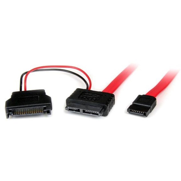 StarTech.com 0.5m Slimline SATA Female to SATA with SATA Power Cable Adapter