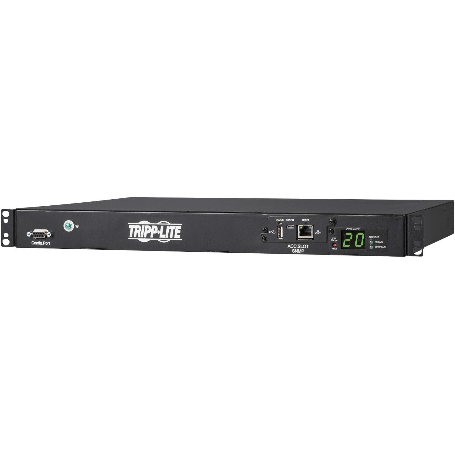 Eaton Tripp Lite Series 3.8kW 200-240V Single-Phase ATS/Monitored PDU - 8 C13 and 2 C19 Outlets, Dual C20 Inlets, 12 ft. Cords, Network Card, 1U, TAA