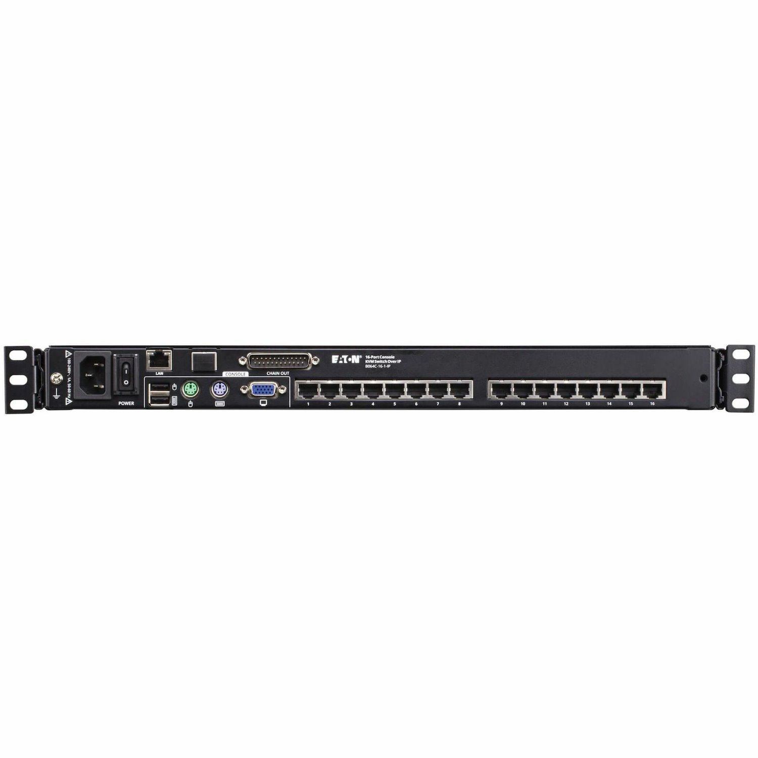 Eaton 16-Port Cat5 KVM over IP Switch - 19 in. LCD, 1 Remote or 1 Local User, 1U Rack-Mount, TAA
