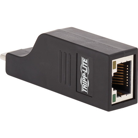 Tripp Lite by Eaton USB-C to Gigabit Ethernet Vertical Network Adapter (M/F) - USB 3.1 Gen 1, 10/100/1000 Mbps, Black