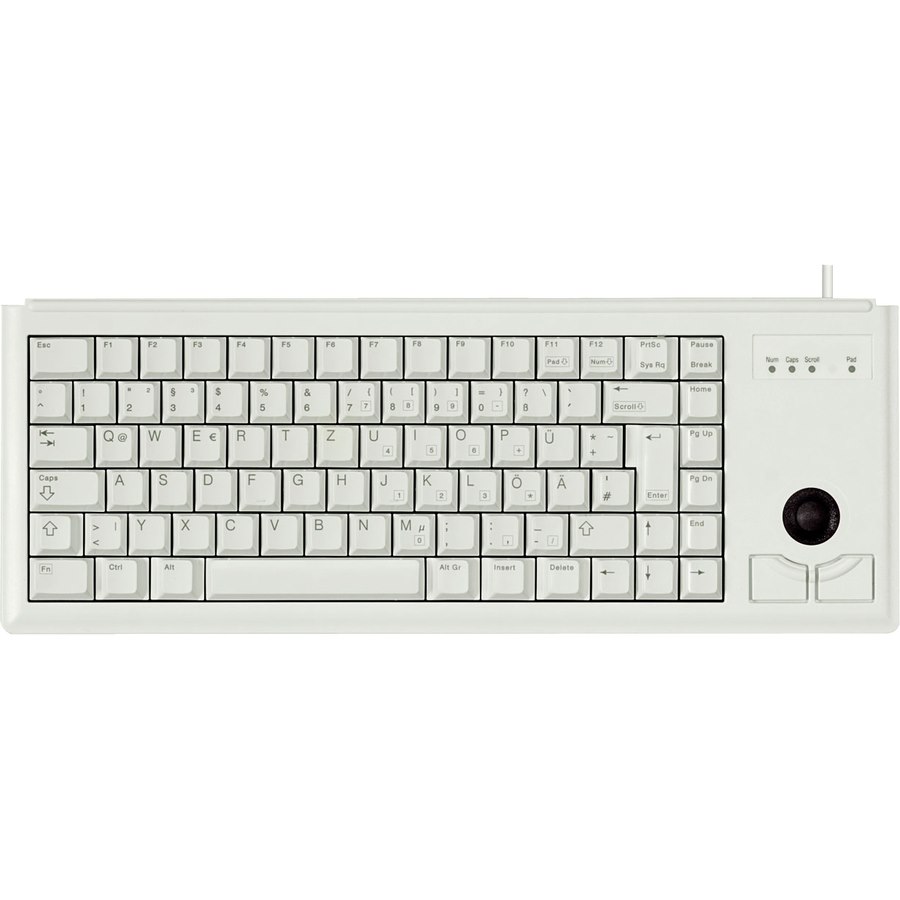 CHERRY G84-4400 Keyboard - Cable Connectivity - USB Interface - Trackball - French - Light Grey