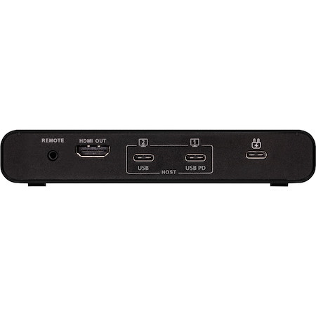 Tripp Lite by Eaton 2-Port USB-C KVM Dock - 4K HDMI, USB 3.2 Gen 1, USB-A Hub, Remote Selector, 85W PD Charging, Black