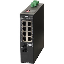 Omnitron Systems RuggedNet Unmanaged Industrial Gigabit PoE+, MM ST, RJ-45, Ethernet Fiber Switch