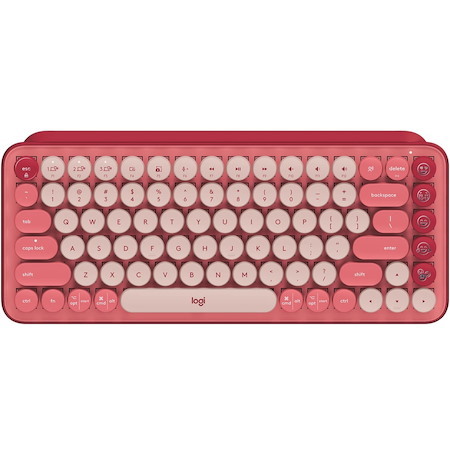 Logitech POP Keys Wireless Mechanical Keyboard With Emoji Keys - Heartbreaker Rose