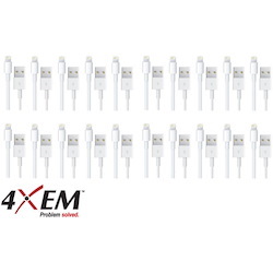 4XEM 20 Pack 3ft 1m Lightning Cable Compatible with Apple iPhone/iPad/iPod - MFi Certified
