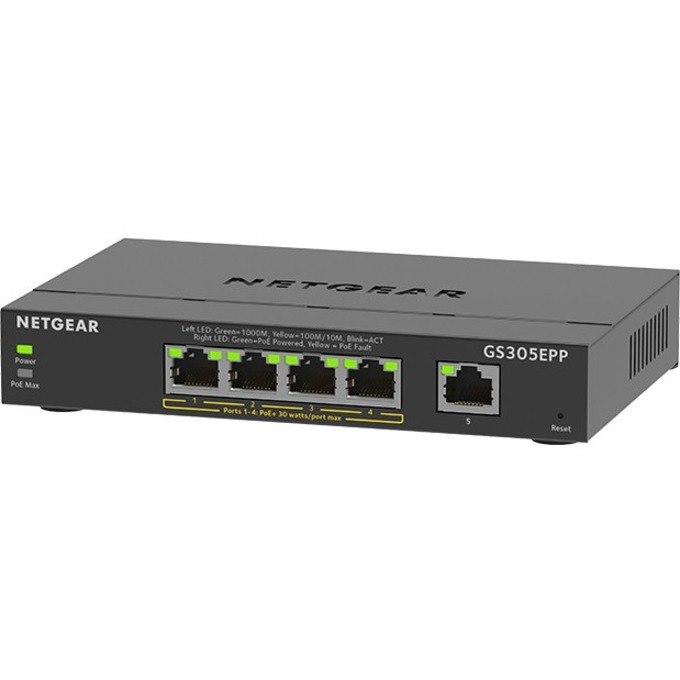 Netgear GS300 GS305EPP 5 Ports Manageable Ethernet Switch - Gigabit Ethernet - 10/100/1000Base-T