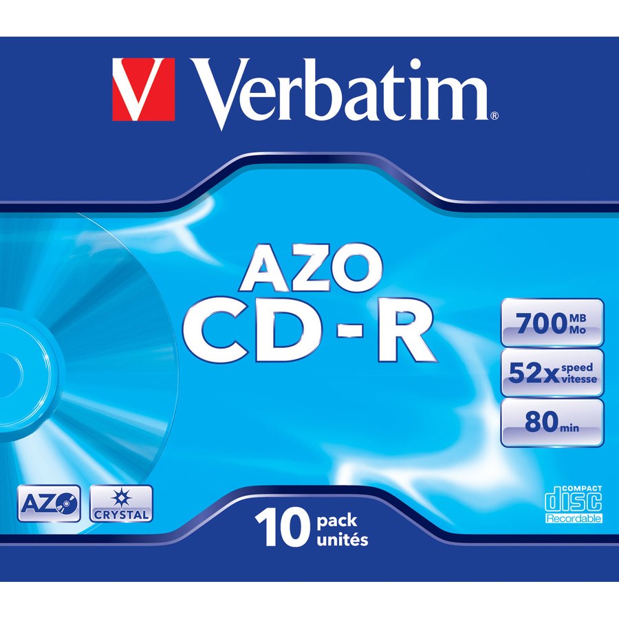 Verbatim DataLifePlus 43327 CD Recordable Media - CD-R - 52x - 700 MB - 10 Pack Jewel Case