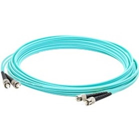 AddOn 40m ST (Male) to ST (Male) Aqua OM4 Duplex Fiber OFNR (Riser-Rated) Patch Cable