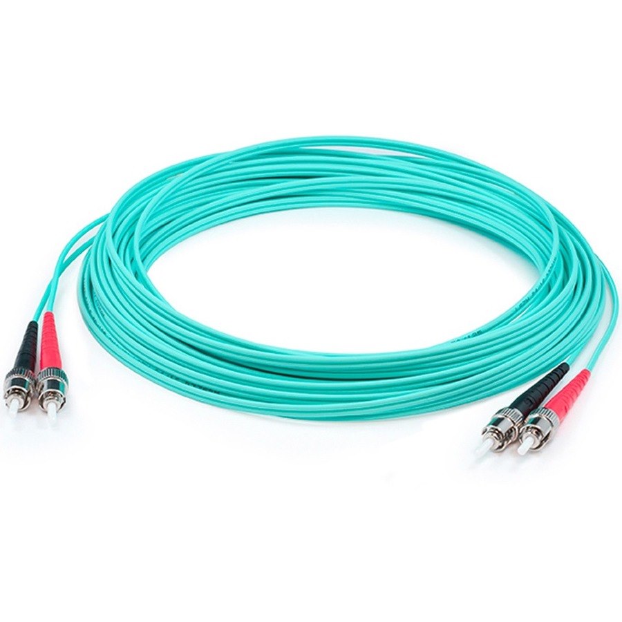 AddOn 8m ST (Male) to ST (Male) Aqua OM3 Duplex Fiber OFNR (Riser-Rated) Patch Cable