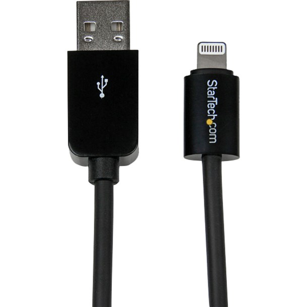 StarTech.com 1m (3ft) Black AppleÃ‚&reg; 8-pin Lightning Connector to USB Cable for iPhone / iPod / iPad