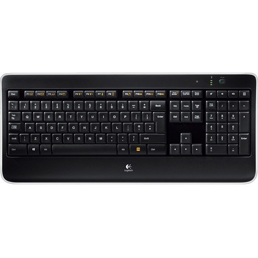 Logitech K800 Keyboard - Wireless Connectivity - USB Interface - Black