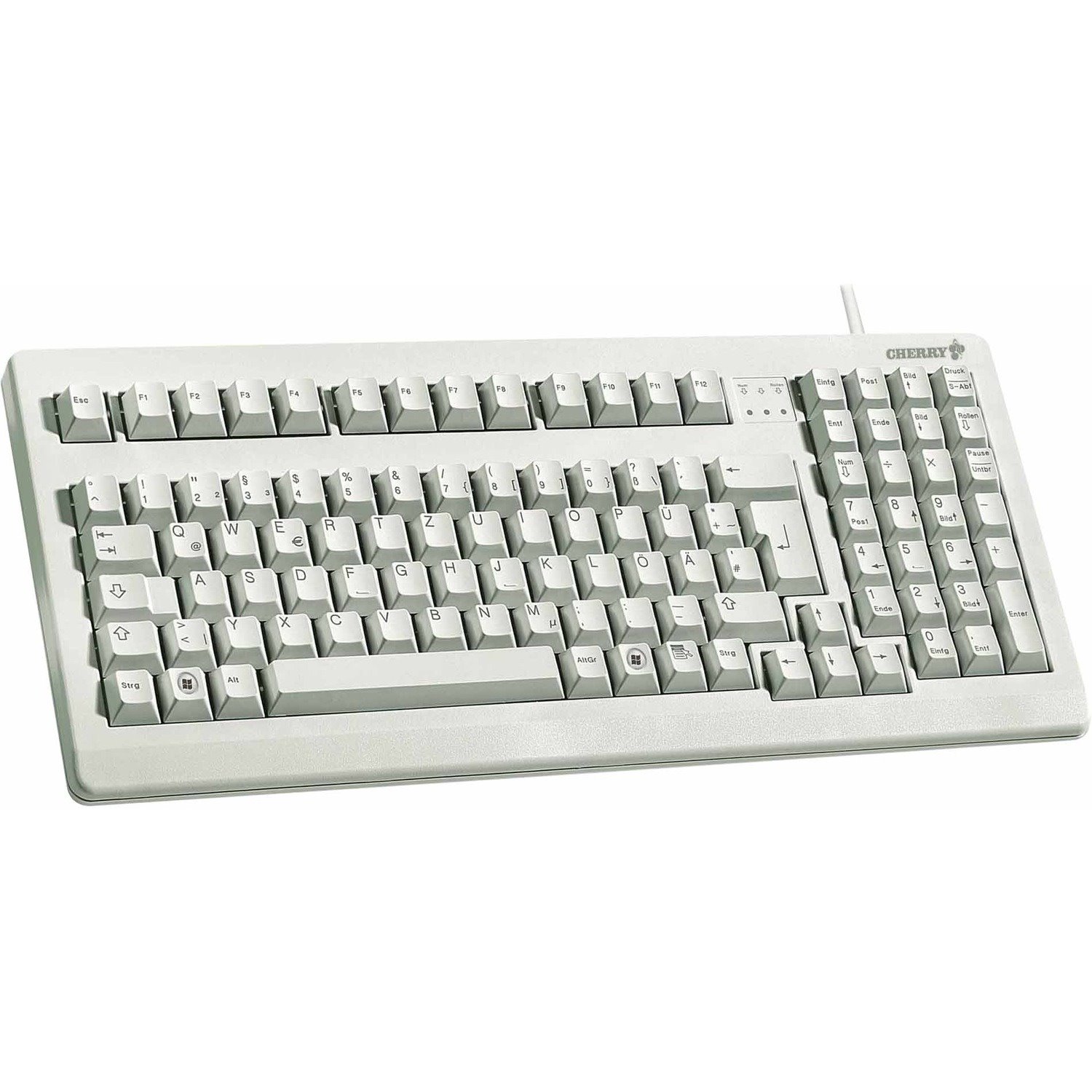 CHERRY G80-1800 Keyboard - Cable Connectivity - USB Interface - Spanish - QWERTZ Layout - Light Grey