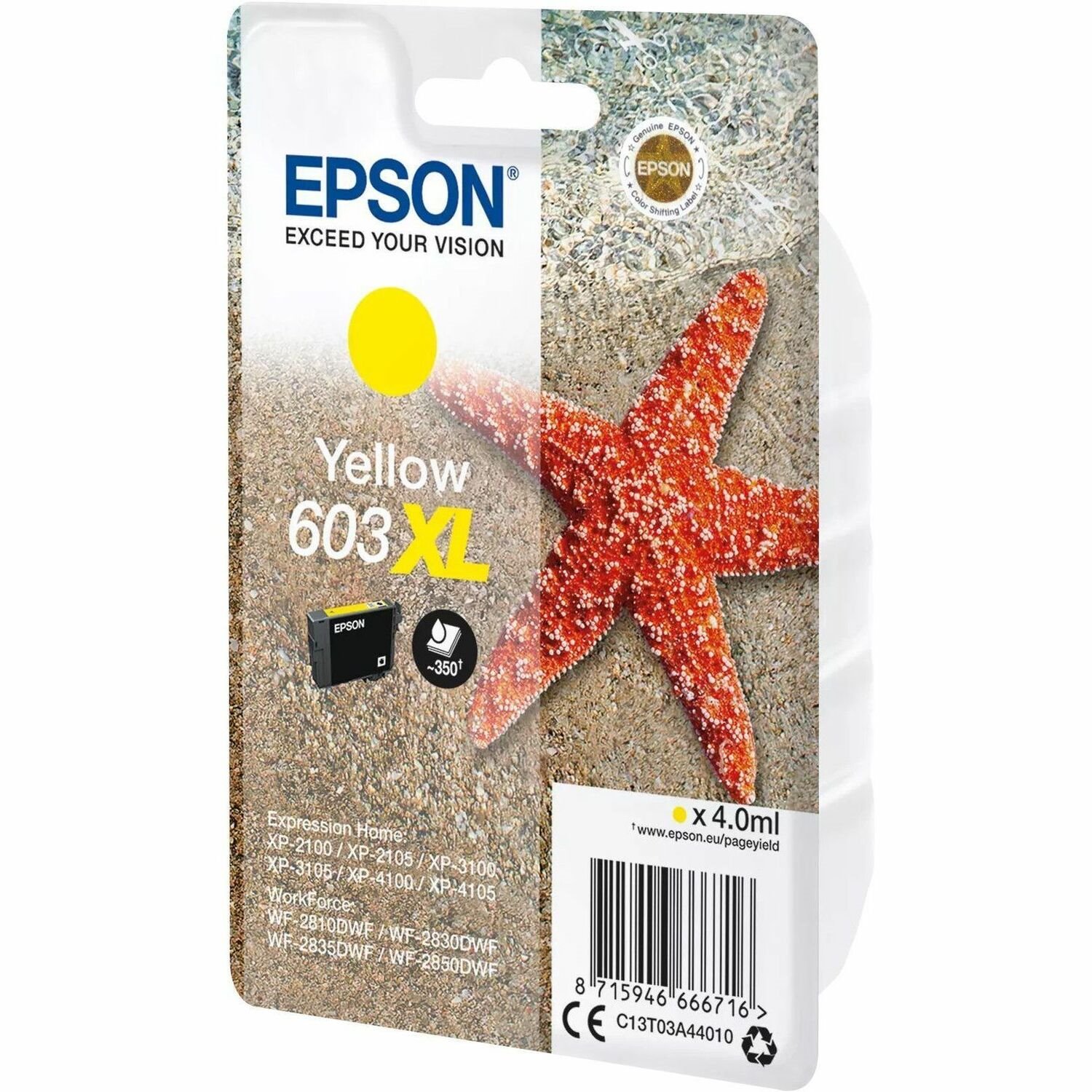 Epson 603XL Original Extra Large Yield Inkjet Ink Cartridge - Single Pack - Yellow - 1 Pack