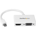 StarTech.com Travel A/V Adapter - 2-in-1 Mini DisplayPort to HDMI or VGA Converter - White