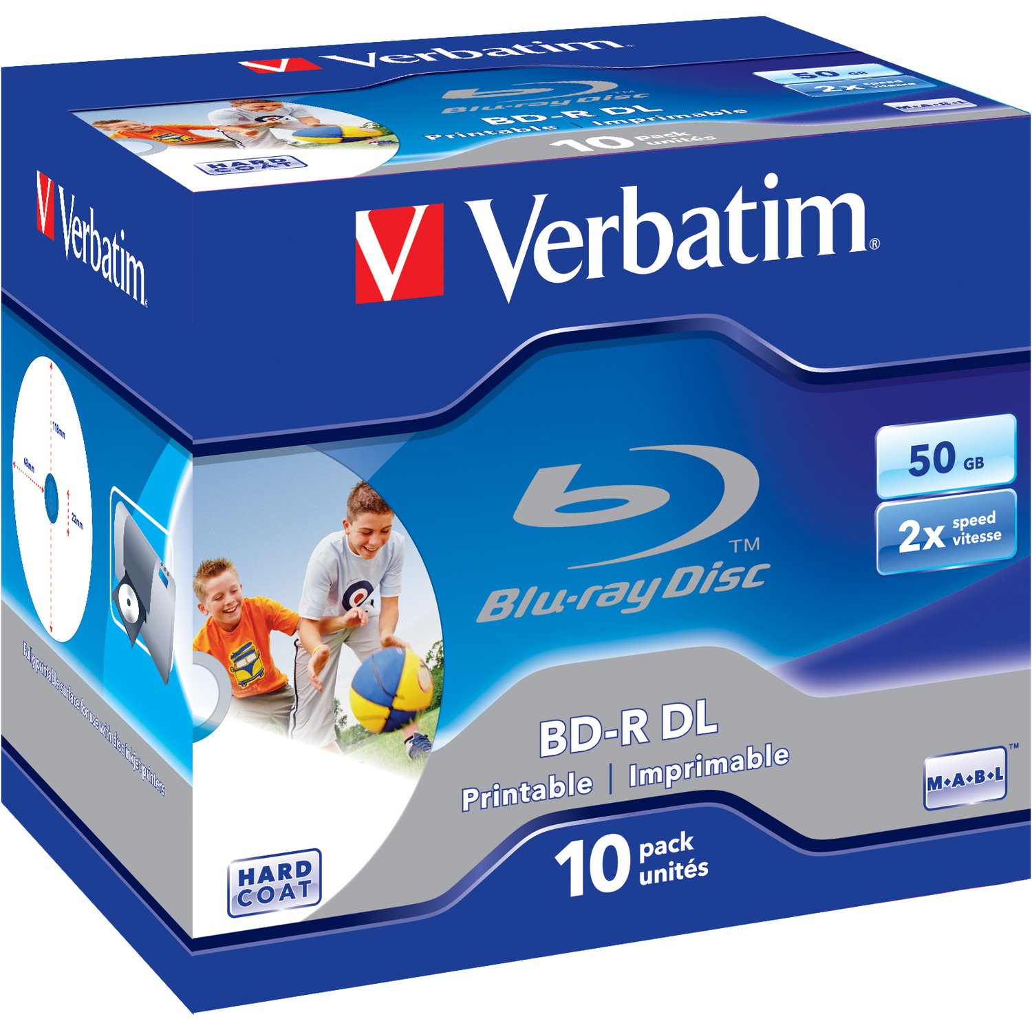 Verbatim 43736 Blu-ray Recordable Media - BD-R DL - 6x - 50 GB - 10 Pack Jewel Case