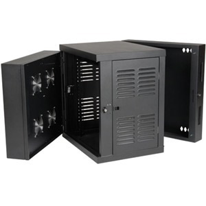 Eaton Tripp Lite Series SmartRack 12U Switch-Depth Wall-Mount Small Rack Enclosure for Harsh Environments, Hinged Back