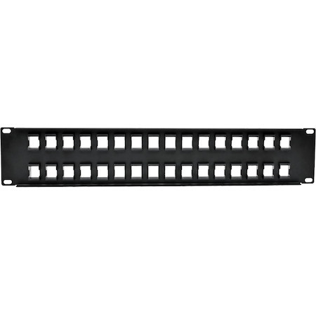 Tripp Lite by Eaton 32-Port 2U Rack-Mount Unshielded Blank Keystone/Multimedia Patch Panel, RJ45 Ethernet, USB, HDMI, Cat5e/6