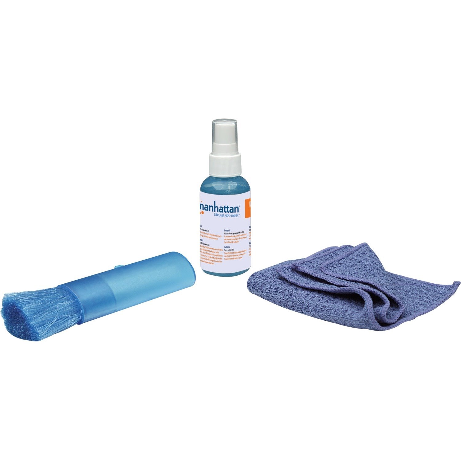 Manhattan LCD Mini Cleaning Kit (2 ounces) with Microfiber Cloth, Retractable Brush & Carrying Bag
