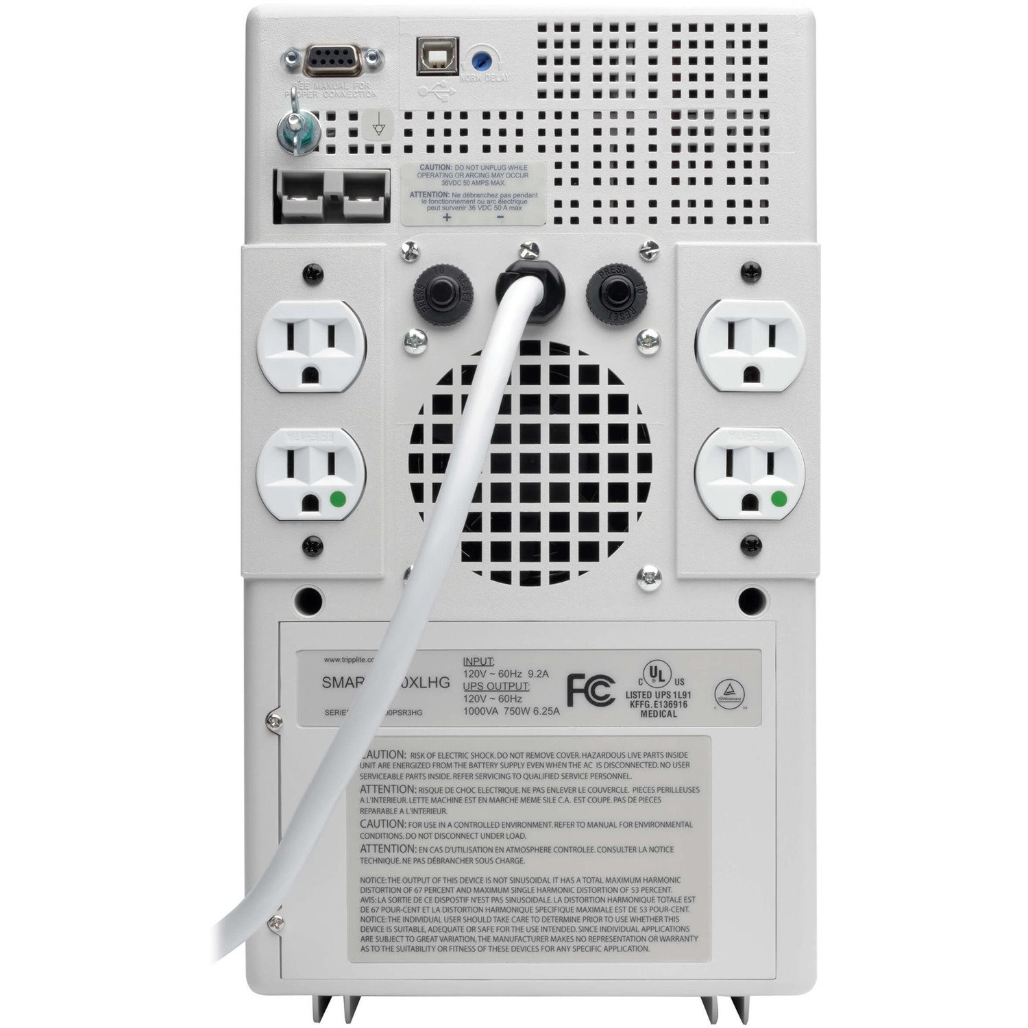 Tripp Lite by Eaton SmartPro 120V 1kVA 750W Medical-Grade Line-Interactive Tower UPS, 4 Outlets, Full Isolation, Expandable Runtime - Battery Backup