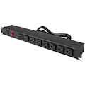 Rack Solutions 15A Horizontal Rackmount Power Strip with 8 Front Outlets (15ft Cord)