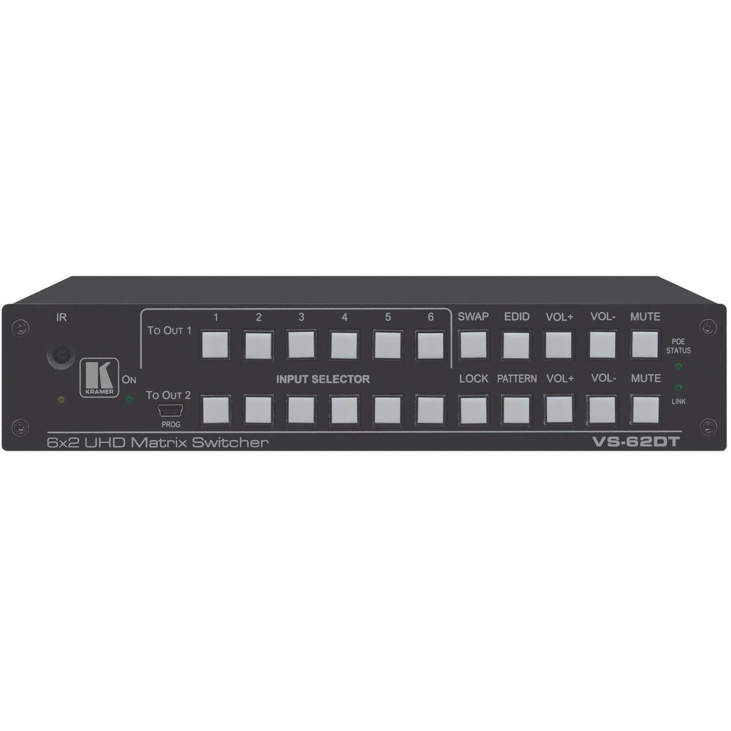 Kramer 6x2 4K60 4:2:0 HDMI/HDBaseT Long-Reach PoE Matrix Switcher