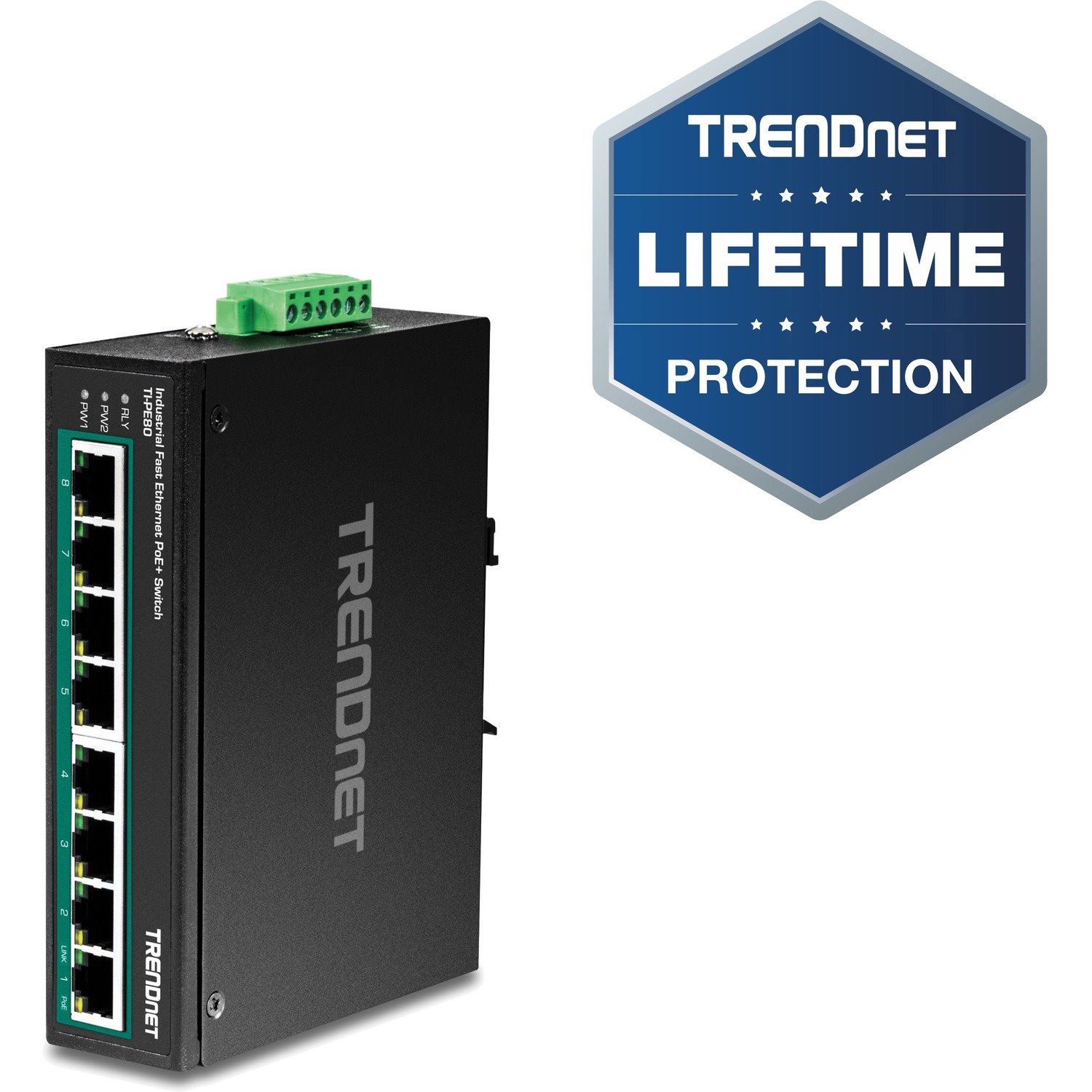 TRENDnet TI-PE80 8 Ports Ethernet Switch - Fast Ethernet - 100Base-X - New - TAA Compliant