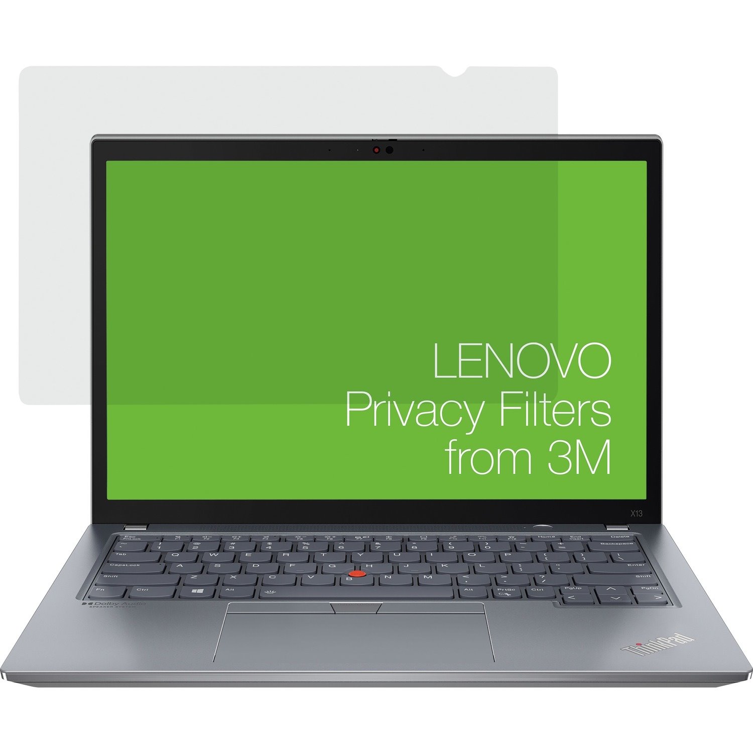 Lenovo 13.3 inch 1610 Privacy Filter for X13 Gen2 with COMPLY Attachment from 3M Matte