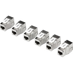 TRENDnet Shielded Cat6A Keystone Jack, 6-Pack Bundle, TC-K06C6A, 180&deg; Angle Termination, Compatible with Cat5/Cat5e/Cat6 Cabling, Use w/ TC-KP24S Shielded Blank Keystone Patch Panel (sold separately)