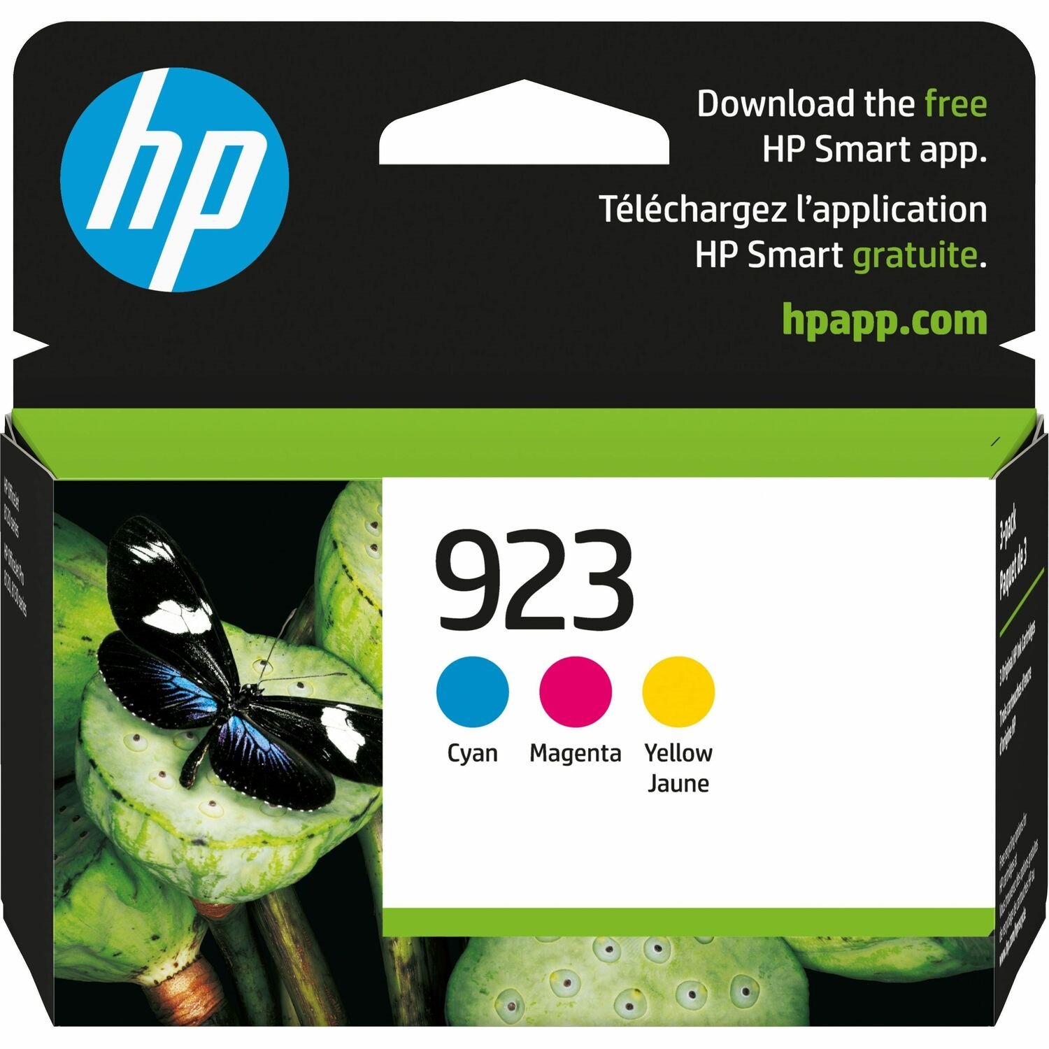 HP 923 Original Inkjet Ink Cartridge - Cyan, Magenta, Yellow - 3 Pack