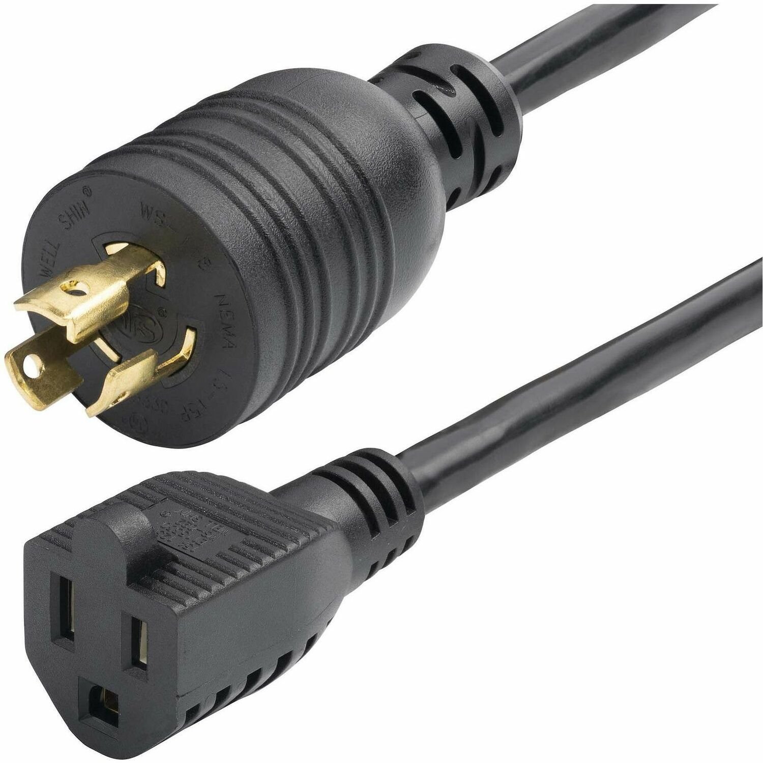 StarTech.com 1ft (30cm) Heavy Duty Power Cord, Twist-Lock NEMA L5-15P to NEMA 5-15R, 15A 125V, 14AWG, UL Listed