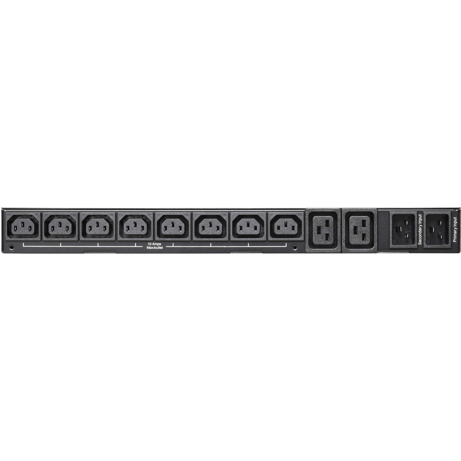 Eaton Tripp Lite Series 3.8kW 200-240V Single-Phase ATS/Local Metered PDU - 8 C13 and 2 C19 Outlets, Dual C20 Inlets, 12 ft. Cords, 1U, TAA